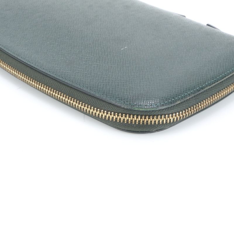 No Sticky Louis Vuitton Taiga Organizer Atholl M30654 Leather Long Wallet Men's