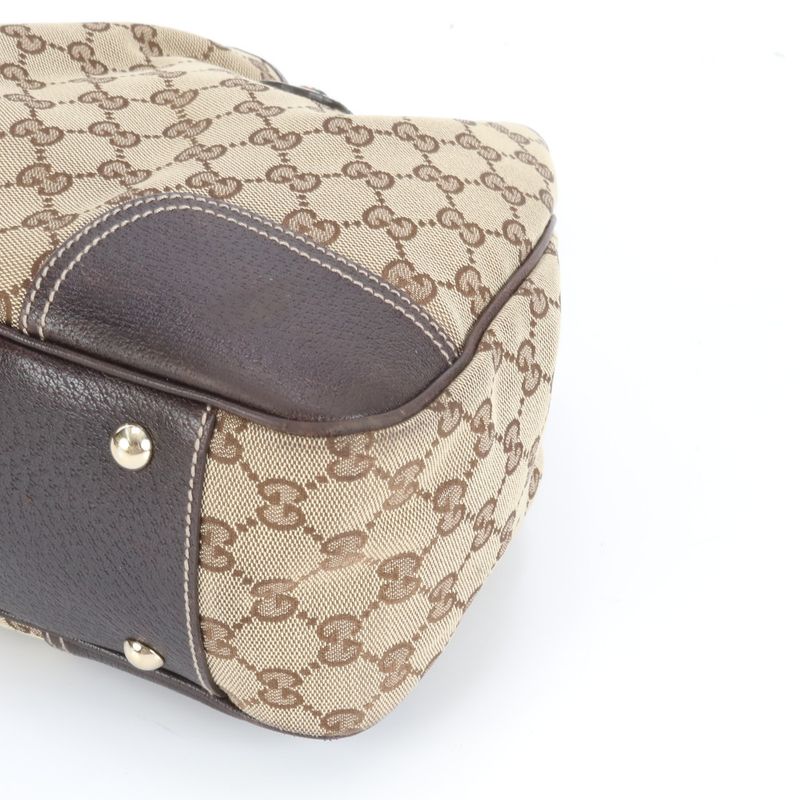 Gucci GG Canvas Princy Leather Tote Bag Shoulder 163805 Brown Women's ECE Db43-6