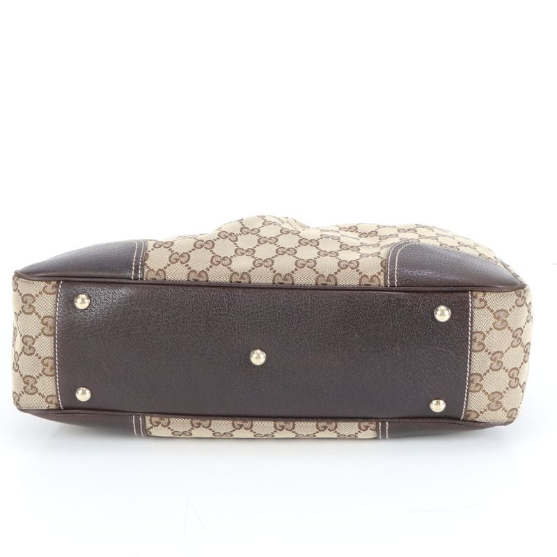 Gucci GG Canvas Princy Leather Tote Bag Shoulder 163805 Brown Women's ECE Db43-6