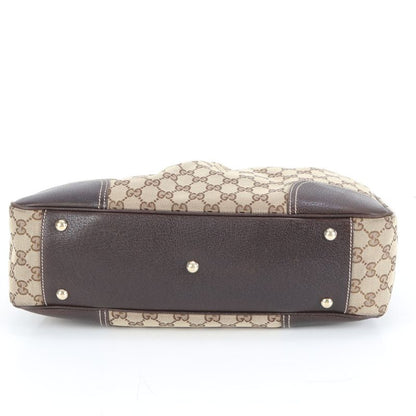 Gucci GG Canvas Princy Leather Tote Bag Shoulder 163805 Brown Women's ECE Db43-6