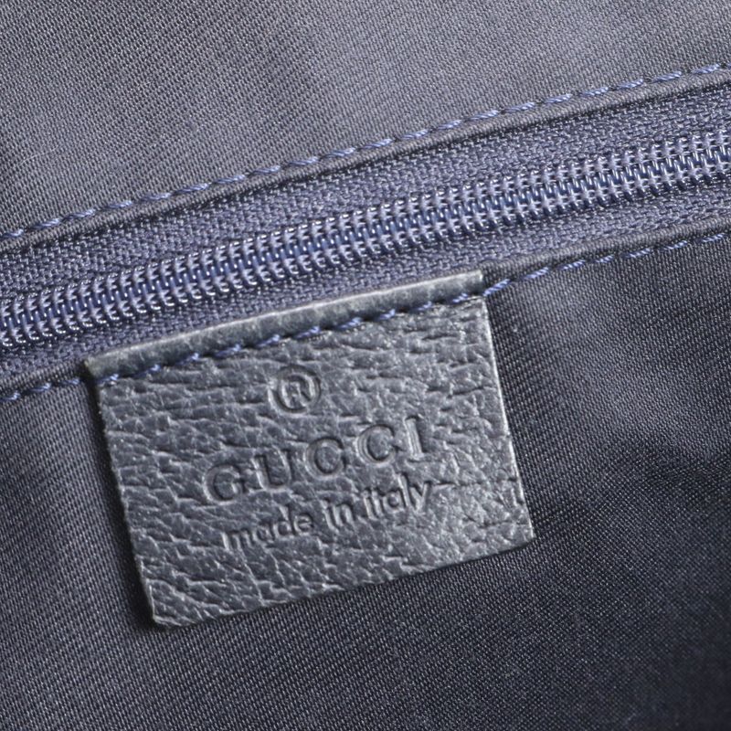 Gucci GG Canvas Horsebit Leather Tote Bag Shoulder 145758 Navy Blue Women's RCE