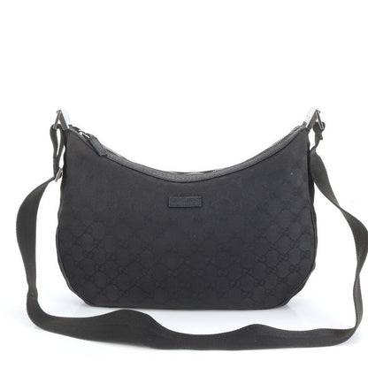 Gucci GG Canvas Leather Shoulder Bag Crossbody Messenger 122790 Black Genuine