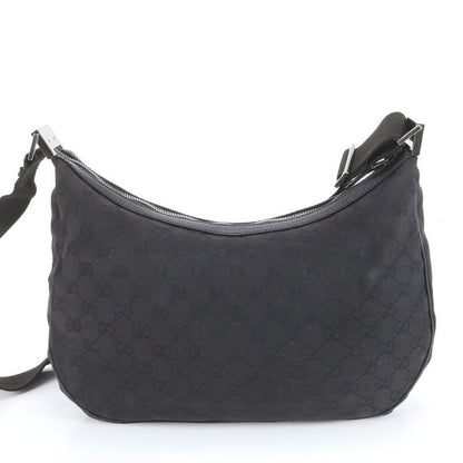 Gucci GG Canvas Leather Shoulder Bag Crossbody Messenger 122790 Black Genuine
