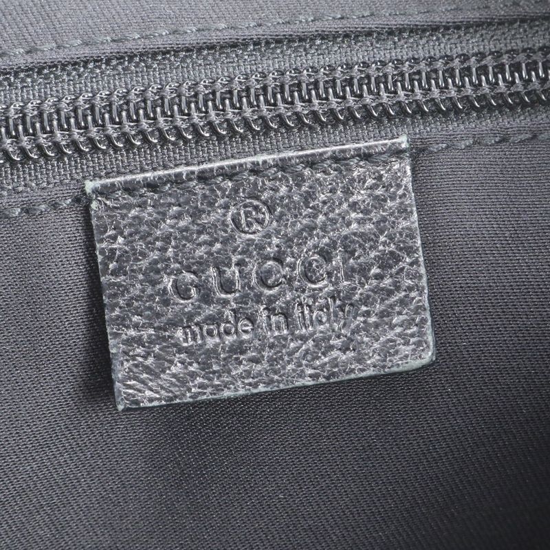 Gucci GG Canvas Leather Shoulder Bag Crossbody Messenger 122790 Black Genuine