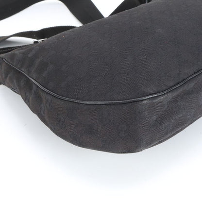 Gucci GG Canvas Leather Shoulder Bag Crossbody Messenger 122790 Black Genuine