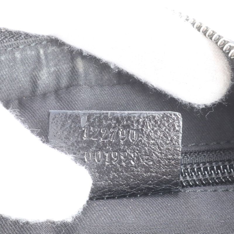 Gucci GG Canvas Leather Shoulder Bag Crossbody Messenger 122790 Black Genuine