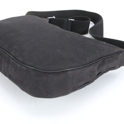 Gucci GG Canvas Leather Shoulder Bag Crossbody Messenger 122790 Black Genuine