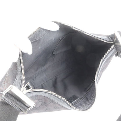 Gucci GG Canvas Leather Shoulder Bag Crossbody Messenger 122790 Black Genuine