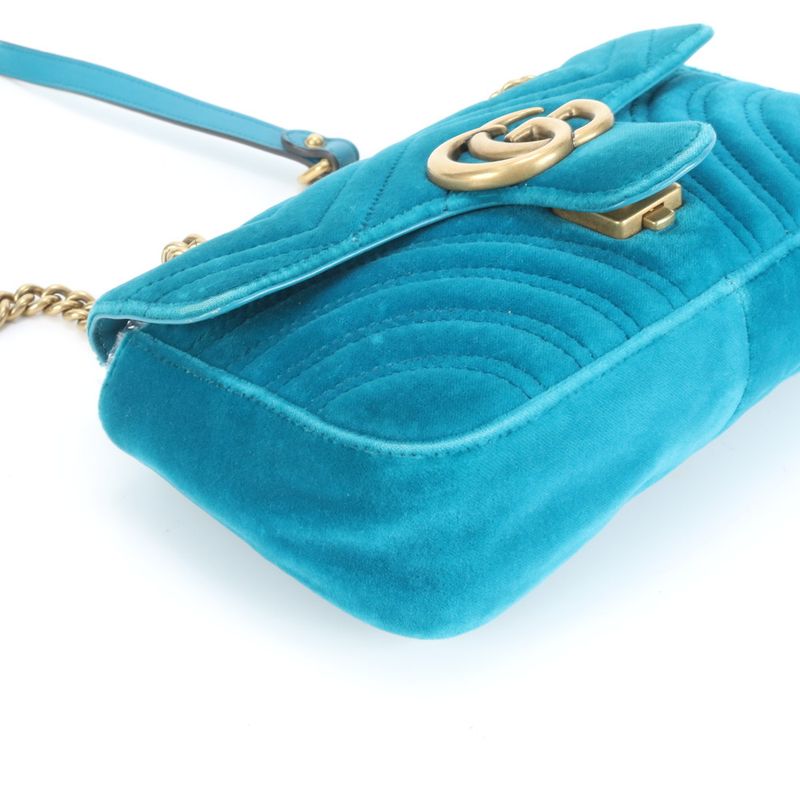 Gucci GG Marmont Quilted Leather 2WAY Chain Shoulder Bag Crossbody 446744