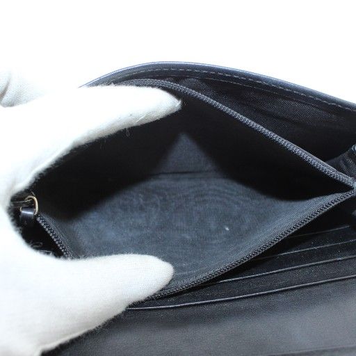 Gucci Long Wallet Fold Sima Leather Micro Guccissima Allover Logo Black