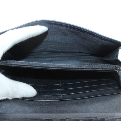 Gucci Long Wallet Fold Sima Leather Micro Guccissima Allover Logo Black