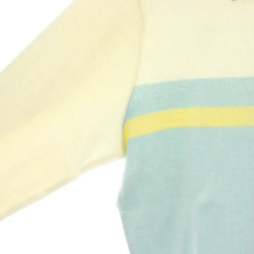 Prada Sport Knit Polo Shirt Sweater Long Sleeve Half Zip 50 L White Light Blue