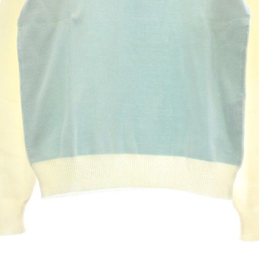 Prada Sport Knit Polo Shirt Sweater Long Sleeve Half Zip 50 L White Light Blue