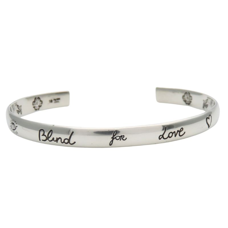 Gucci Bangle Blind for Love 18 925 Silver Approx 12.6g Silver Bracelet Accessory