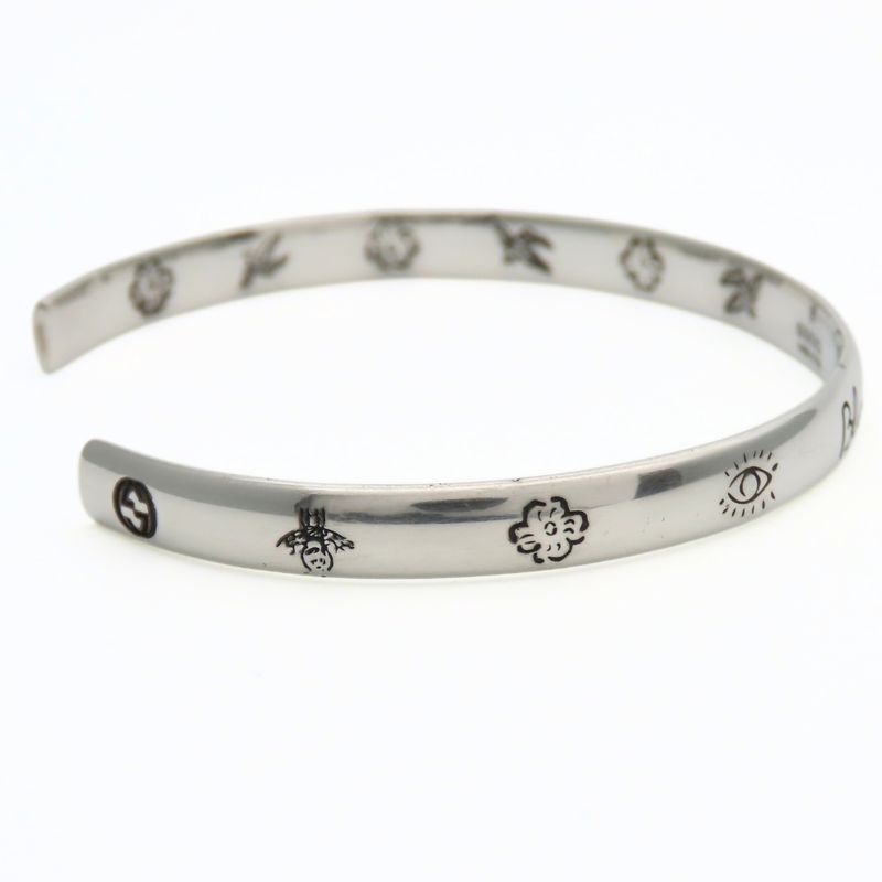 Gucci Bangle Blind for Love 18 925 Silver Approx 12.6g Silver Bracelet Accessory