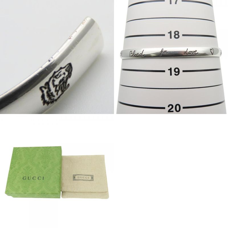 Gucci Bangle Blind for Love 18 925 Silver Approx 12.6g Silver Bracelet Accessory