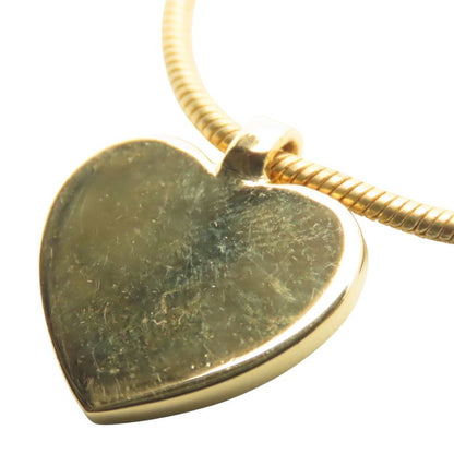 Christian Dior Necklace Metal Rhinestone Gold Heart Logo Plated Accessories