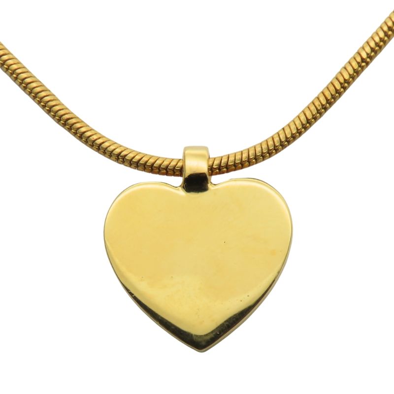 Christian Dior Necklace Metal Rhinestone Gold Heart Logo Plated Accessories