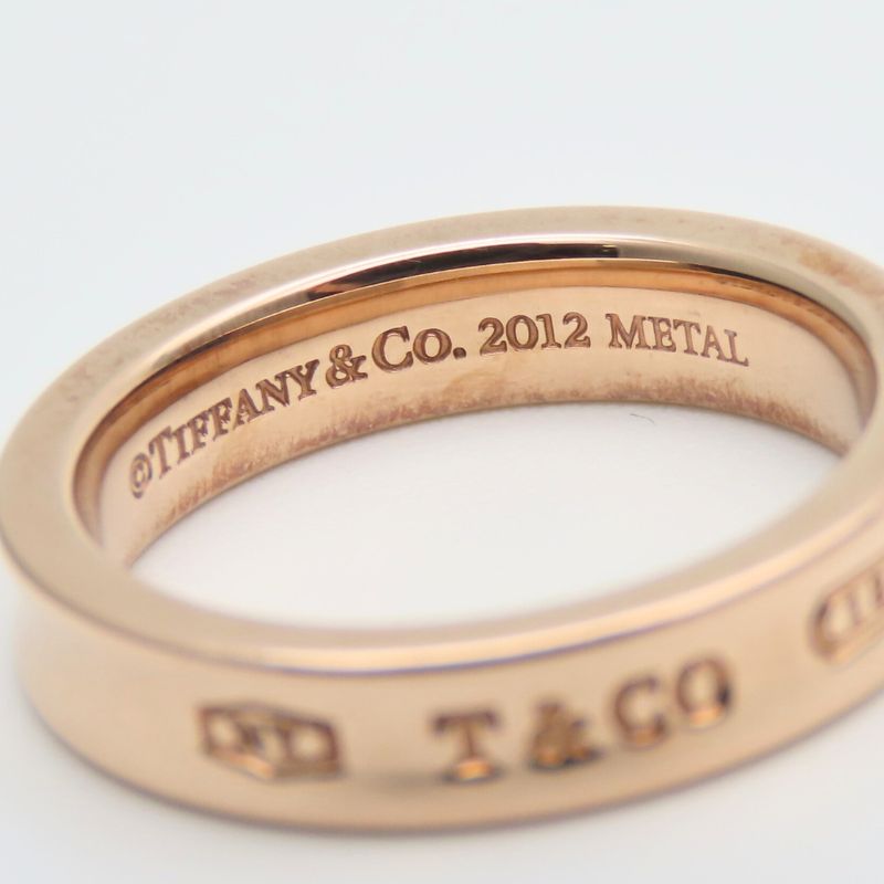 Tiffany & Co Ring 1837 Narrow Metal Pink Gold Plated Accessory Ladies Women