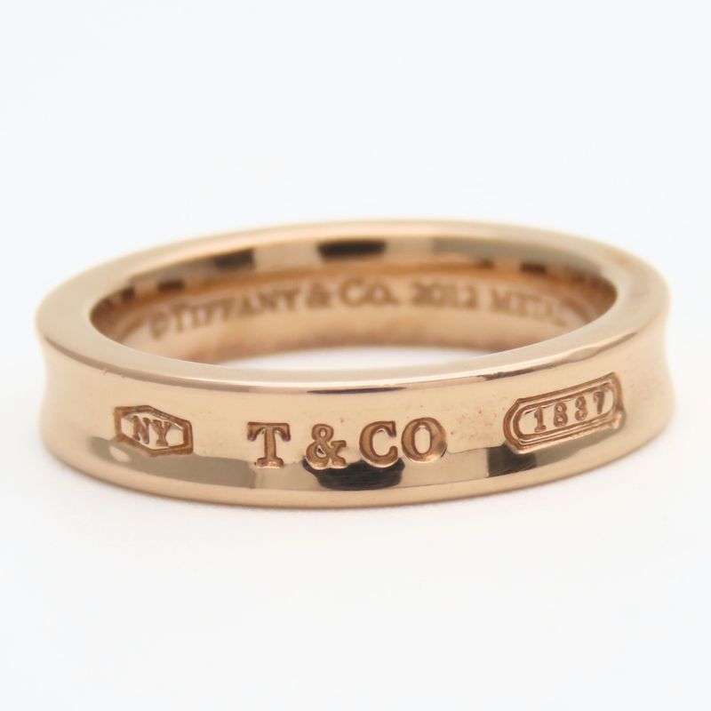 Tiffany & Co Ring 1837 Narrow Metal Pink Gold Plated Accessory Ladies Women
