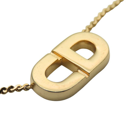 Christian Dior Necklace Metal Gold Logo Plated Accessories Women Ladies