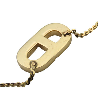 Christian Dior Necklace Metal Gold Logo Plated Accessories Women Ladies