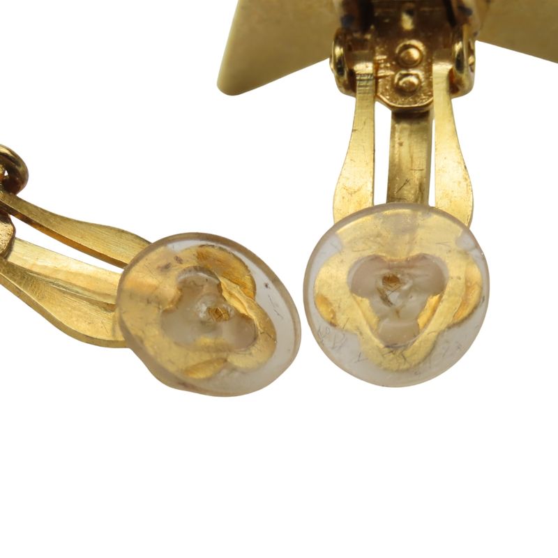 Chanel Earring Star Plated Metal Cream Gold Coco Mark Accessories 01p Ladies