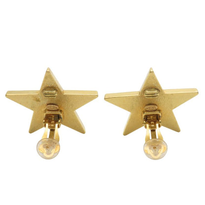 Chanel Earring Star Plated Metal Cream Gold Coco Mark Accessories 01p Ladies