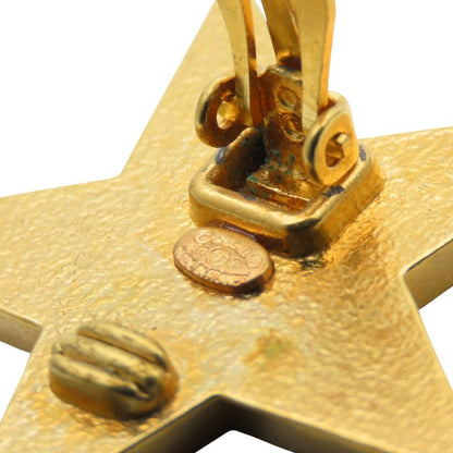 Chanel Earring Star Plated Metal Cream Gold Coco Mark Accessories 01p Ladies