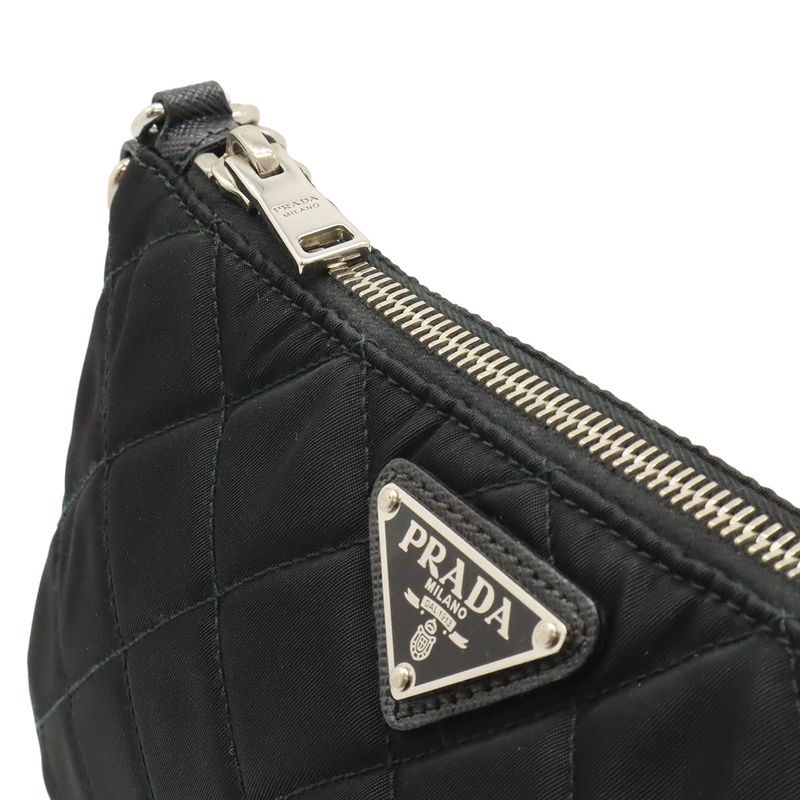 Prada Tessuto Impuntu Handbag Chain Shoulder Quilted Nylon Nero Black Domestic