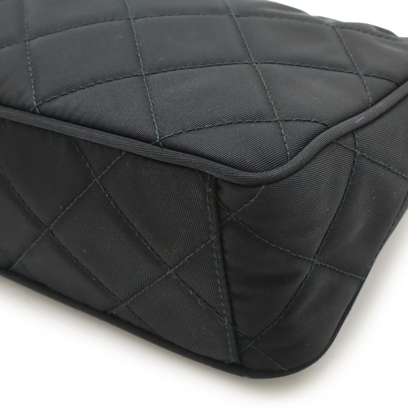 Prada Tessuto Impuntu Handbag Chain Shoulder Quilted Nylon Nero Black Domestic