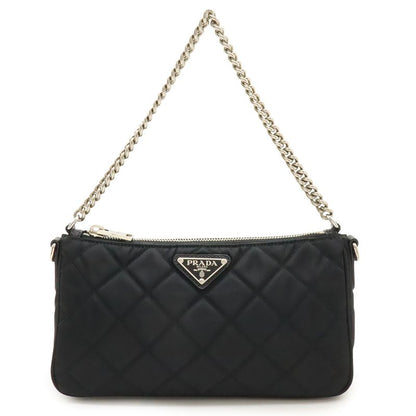Prada Tessuto Impuntu Handbag Chain Shoulder Quilted Nylon Nero Black Domestic
