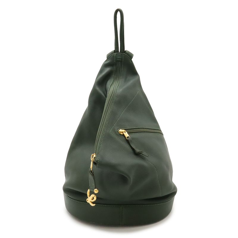 Loewe Anton S Ring Backpack Sac Backpack Calf Leather Khaki Green Gold Hardware