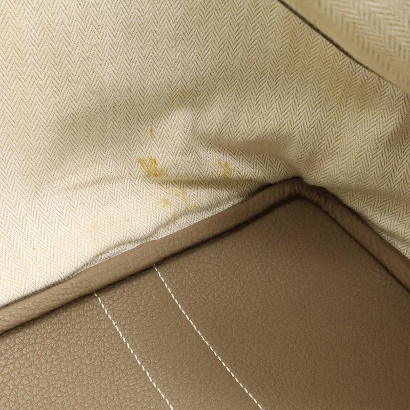 Hermes Garden Party PM Tote Handbag Negonda Leather Etoupe Glazed Silver