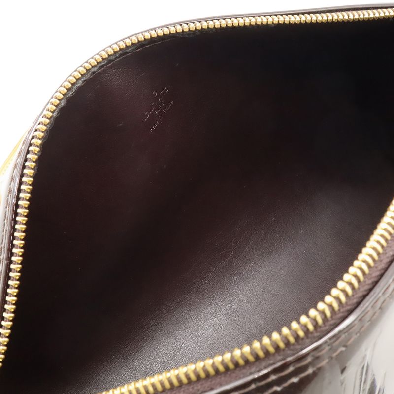 Louis Vuitton Monogram Vernis Bedford Handbag Tube Shape Enameled Calf Leather