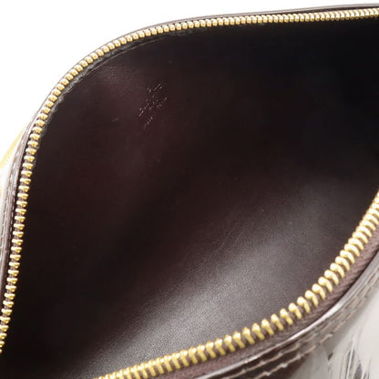 Louis Vuitton Monogram Vernis Bedford Handbag Tube Shape Enameled Calf Leather