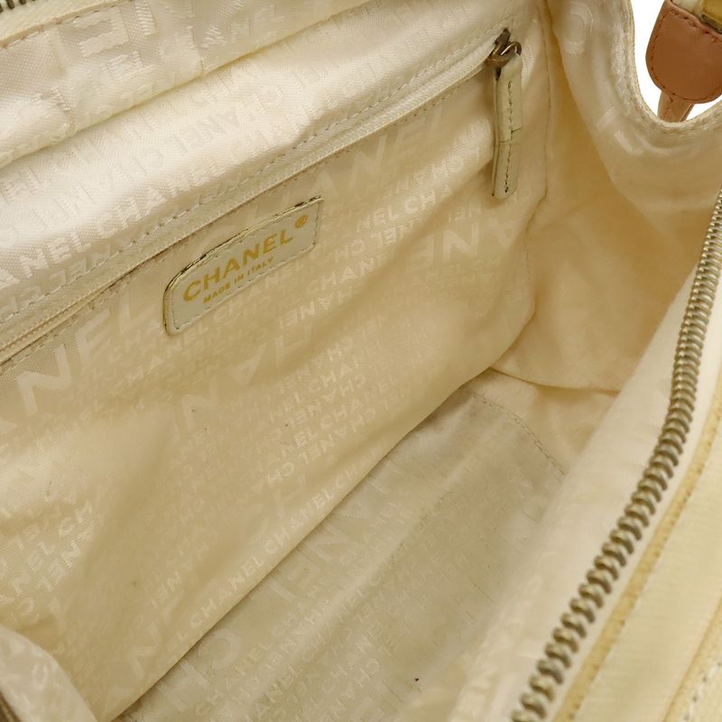 Chanel Marshmallow Bag Coco Mark Tote Handbag Canvas Pink Ivory White A24224