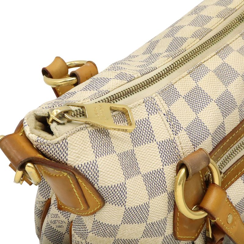 Louis Vuitton Damier Azure Evora MM Tote Handbag 2way Shoulder Bag Gold