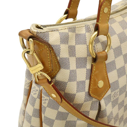 Louis Vuitton Damier Azure Evora MM Tote Handbag 2way Shoulder Bag Gold