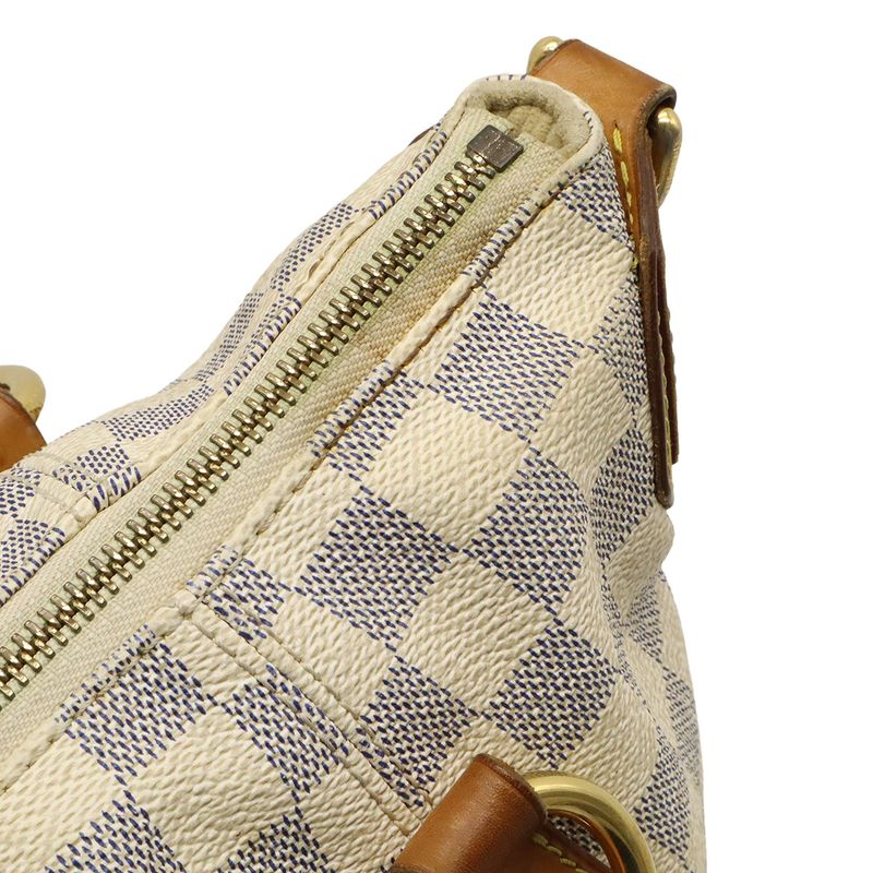 Louis Vuitton Damier Azure Evora MM Tote Handbag 2way Shoulder Bag Gold