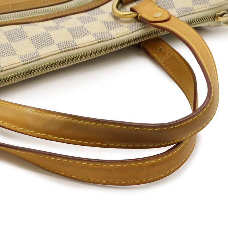 Louis Vuitton Damier Azure Evora MM Tote Handbag 2way Shoulder Bag Gold