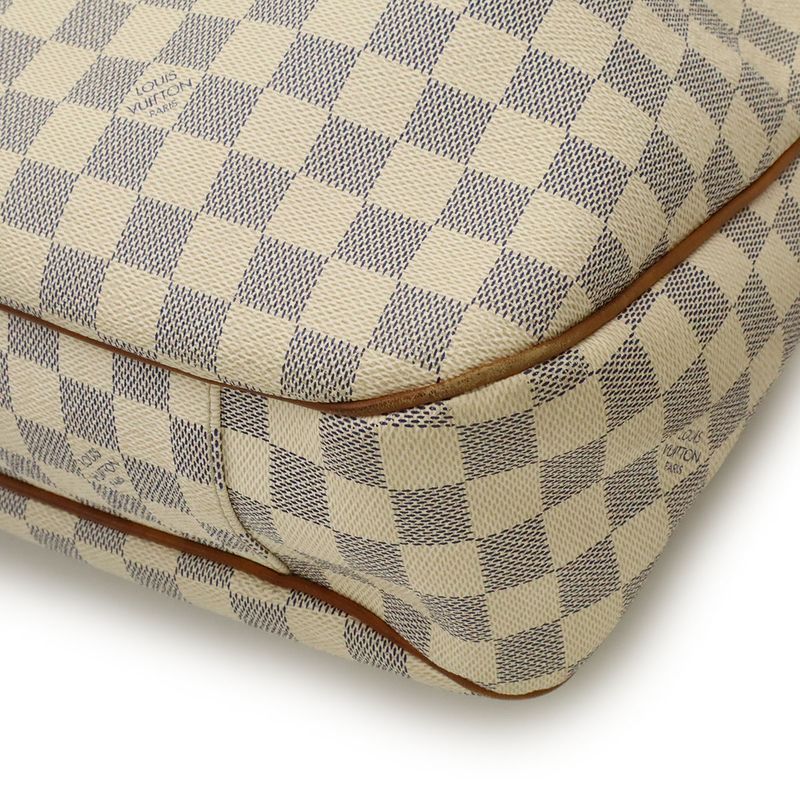 Louis Vuitton Damier Azure Evora MM Tote Handbag 2way Shoulder Bag Gold