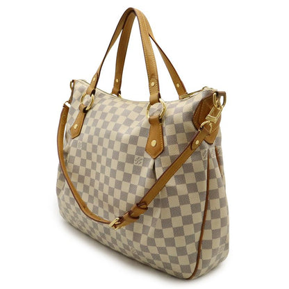 Louis Vuitton Damier Azure Evora MM Tote Handbag 2way Shoulder Bag Gold