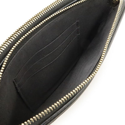 Chanel CC Filigree Chain Wallet Shoulder Bag Pochette 2way Clutch Caviar Skin