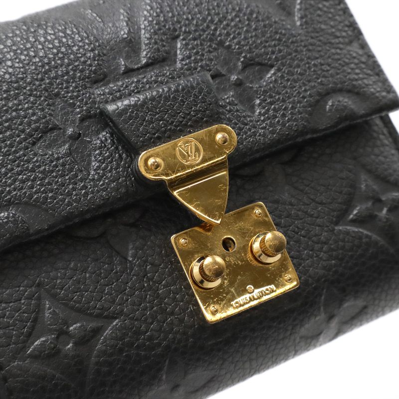 Louis Vuitton Monogram Empreinte Portefeuille Metis Compact Trifold Wallet Noir