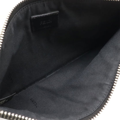 Fendi Monster Shoulder Bag Pochette Crossbody 2way Clutch Bag Leather Black