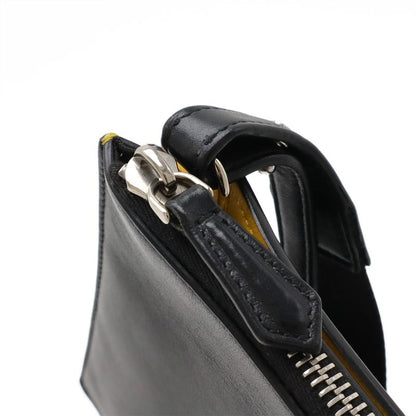 Fendi Monster Shoulder Bag Pochette Crossbody 2way Clutch Bag Leather Black