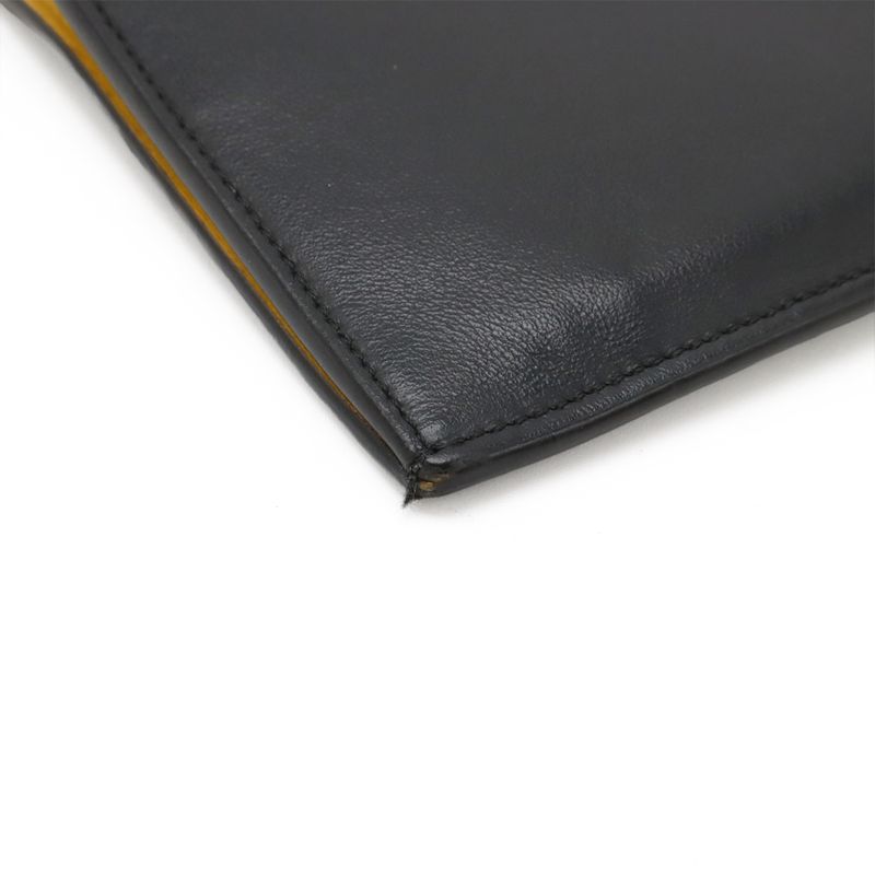 Fendi Monster Shoulder Bag Pochette Crossbody 2way Clutch Bag Leather Black