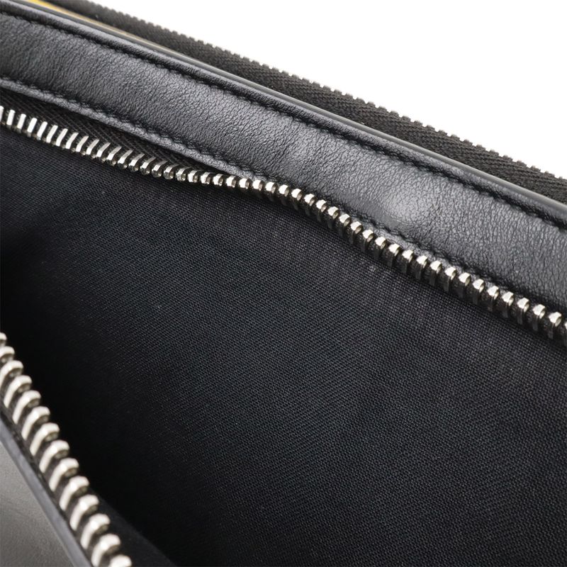 Fendi Monster Shoulder Bag Pochette Crossbody 2way Clutch Bag Leather Black