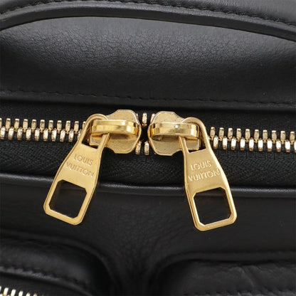 Louis Vuitton Utility Crossbody Shoulder Bag 2way Clutch Bag Leather Black Gold